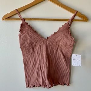 Intimately Free People Pink Ribbed Bralette